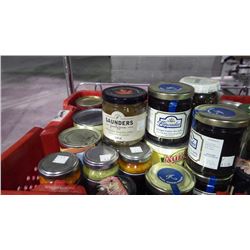 VARIETY OF GOURMET SPICES/JELLY/CANNED GOODS