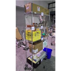 5 SHELF STAINLESS STEEL SHELVING UNIT ON WHEELS