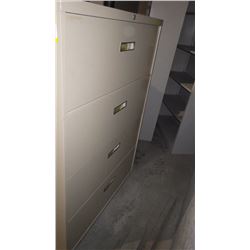 BEIGE 4 SHELF LATERAL FILING CABINET