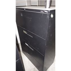 BLACK 4 SHELF LATERAL FILING CABINET