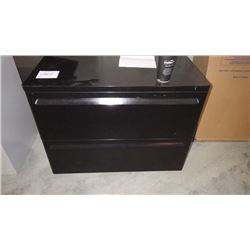 2 DRAWER BLACK LATERAL FILE CABINET