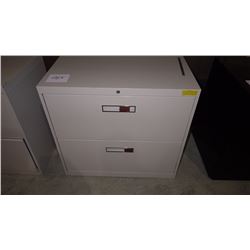 2 DRAWER BEIGE LATERAL FILE CABINET
