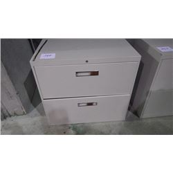 2 DRAWER BEIGE LATERAL FILE CABINET
