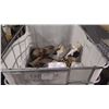 Image 1 : PLASTIC TUB W/MISC. PLATES/SHAFTS PLUS HEAVY IRON