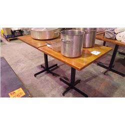 2 WOOD SQUARE TABLES 28"