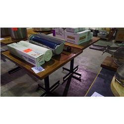 2 WOOD SQUARE TABLES 28"