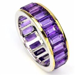 Natural Amethyst Eternity Band Ring