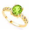 Image 1 : Natural Peridot & Diamond Ring