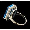 Image 3 : 19.91 ctw Blue Topaz and Diamond Ring - Platinum