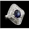 Image 1 : 3.21 ctw Sapphire and Diamond Ring - Platinum