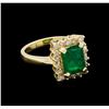 Image 1 : 14KT Yellow Gold 2.50 ctw Emerald and Diamond Ring