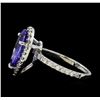 Image 3 : 3.20 ctw Tanzanite and Diamond Ring - 14KT White Gold