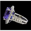 Image 3 : 17.18 ctw Tanzanite and Diamond Ring - 14KT White Gold