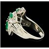 Image 3 : 1.18 ctw Emerald and Diamond Ring - Platinum