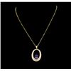 Image 2 : 14KT Yellow Gold 3.60 ctw Tanzanite and Diamond Pendant with Chain