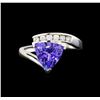 Image 2 : 14KT White Gold 2.51 ctw Tanzanite and Diamond Ring