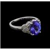 Image 1 : 2.86 ctw Tanzanite and Diamond Ring - 14KT White Gold