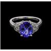 Image 2 : 2.86 ctw Tanzanite and Diamond Ring - 14KT White Gold