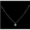 Image 2 : 14KT White Gold 0.96 ctw Diamond Pendant With Chain