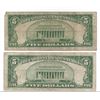 Image 2 : 1934 $5 Silver Certificate Currency Lot of 2