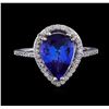 Image 2 : 2.44 ctw Tanzanite and Diamond Ring - 14KT White Gold