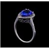 Image 4 : 2.44 ctw Tanzanite and Diamond Ring - 14KT White Gold