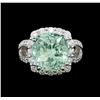 Image 2 : GIA Cert 8.39 ctw Emerald and Diamond Ring - 14KT White Gold