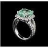 Image 4 : GIA Cert 8.39 ctw Emerald and Diamond Ring - 14KT White Gold