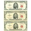 Image 1 : 1963 $5 VG/XF Red Seal Note Lot of 3