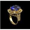 Image 4 : 11.16 ctw Tanzanite and Diamond Ring - 14KT Yellow Gold