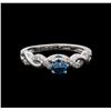 Image 2 : 0.49 ctw Blue Diamond Ring - 14KT White Gold