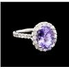 Image 1 : 4.01 ctw Tanzanite and Diamond Ring - 14KT White Gold