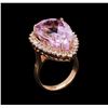 Image 4 : 26.32 ctw Kunzite and Diamond Ring - 14KT Rose Gold