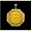 Image 2 : 1.00 ctw Diamond Coin Pendant - 14KT Yellow Gold