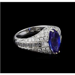 18KT White Gold 2.74 ctw Tanzanite and Diamond Ring