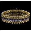 Image 1 : 14KT Yellow Gold 20.84 ctw Tanzanite and Diamond Bracelet