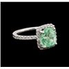 Image 1 : 2.71 ctw Emerald and Diamond Ring - 14KT White Gold