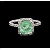 Image 2 : 2.71 ctw Emerald and Diamond Ring - 14KT White Gold