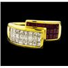 Image 2 : 1.20 ctw Diamond and Ruby Ring - 18KT Yellow Gold