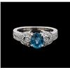 Image 2 : 2.11 ctw Blue Zircon Ring - 18KT White Gold