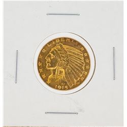 1915 $5 AU Indian Head Half Eagle Gold Coin