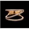 Image 2 : 14KT Rose Gold 0.45 ctw Diamond Ring