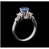 Image 4 : 1.35 ctw Blue Diamond Ring - 14KT White Gold