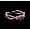 Image 1 : 1.20 ctw Blue Diamond Ring - 14KT Rose Gold