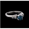 Image 1 : 0.85 ctw Blue Diamond Ring - Platinum