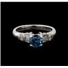 Image 2 : 0.85 ctw Blue Diamond Ring - Platinum