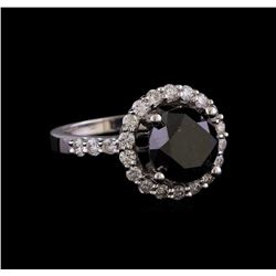 4.27 ctw Black Diamond Ring - 14KT White Gold