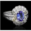 Image 1 : 1.17 ctw Tanzanite and Diamond Ring - 18KT White Gold