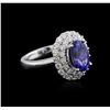 Image 1 : 14KT White Gold 2.71 ctw Tanzanite and Diamond Ring