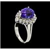 Image 4 : 5.44 ctw Tanzanite and Diamond Ring - 14KT White Gold